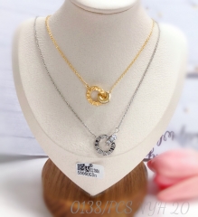 Trendy gold-plated collarbone necklace with double clasp