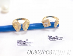 Zircon Open Gold Plated Rings for Men and Women