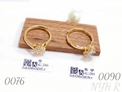 Flower shaped adjustable zircon wedding ring