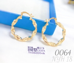 Versatile twisted gold plated hoop earrings for commuting