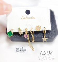 Personalized 6-piece earring set with various styles
