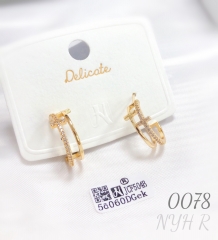 Wholesale gold-plated zircon earrings