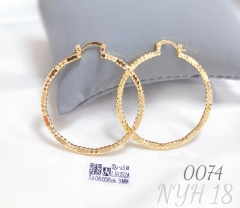 Simple glossy gold-plated large hoop earrings