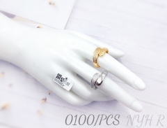 Gold plated silver zircon open couple ring