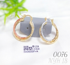 Mixed color gold plated women's copper hoop earrings