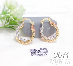 Mixed color drip gold-plated large hoop earrings for women