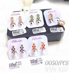 Colored Zircon Champagne Gold Earrings