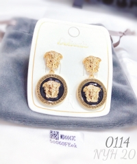 Popular gold plated black drop earrings