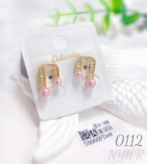 Luxurious Wedding 18K Gold-Plated Zircon Pearl Earrings