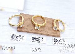 Zircon gold plated engagement ring for women