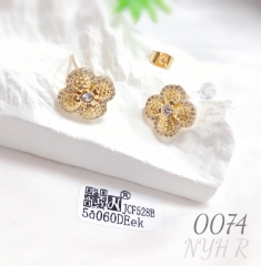 Flower stud earrings, hip-hop style, unisex.