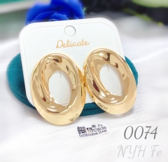 Wholesale oval metal geometric earrings