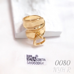 Hip-hop style gold-plated geometric irregular thick ring