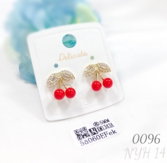 Zircon Cherry Sweet Earrings for Girls