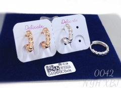 Heart shaped polished gold silver plated earrings