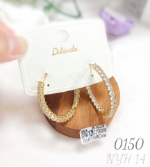 Sparkling cubic zirconia 18K gold-plated engagement earrings