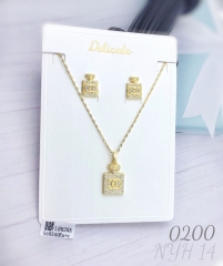 Classic double C style earring necklace set