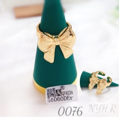 Cute bow gold-plated ring, women's ring