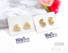 Electroplated gold plated dolphin shaped stud earrings