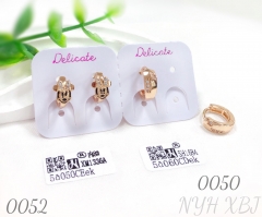 Mickey Mouse Champagne Gold Zircon Earrings