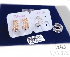 Beaded gold-plated earrings