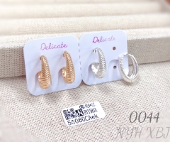 Gold plated silver circle shape hoop earrings