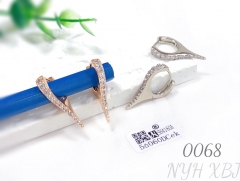 New design champagne gold silver geometric zircon earrings