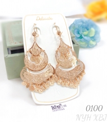 Indian Dubai style gold-plated statement earrings