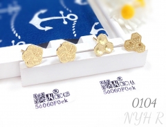 CNC electroplated flower gold-plated stud earrings