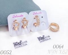 Star shaped zircon gold plated earrings