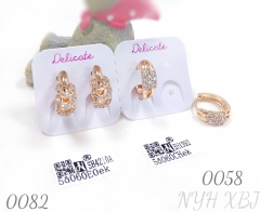 Classic Popular Zircon Champagne Gold Earrings
