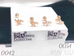 Five-pointed star heart-shaped pierced earrings