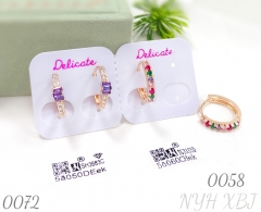 Colored Zircon Champagne Gold Hoop Earrings