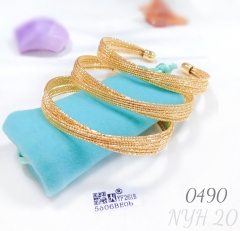 Multi-layered minimalist gold plated open bangle