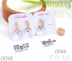 Gold-plated zircon champagne gold minimalist earrings