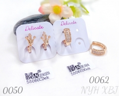 Crown Zircon Champagne Gold Earrings for Women