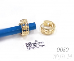 Simple floral openwork gold plated small hoop earrings