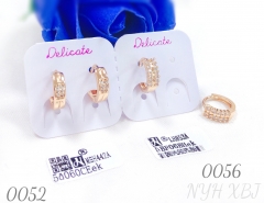 Zircon gold plated versatile small hoop earrings