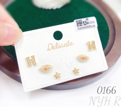 3-piece set of micro-paved zircon earrings for women