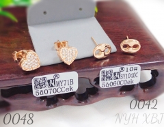 Bestselling rose gold heart-shaped brass stud earrings