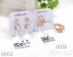 Popular zircon gold-plated earrings