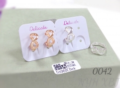 8 shaped gold plated and silver earrings for girls