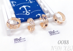 Geometric Zircon Black Droplet Gold-Plated Earrings