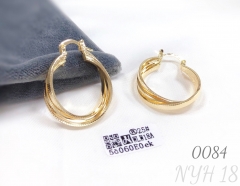 Gold-plated knotted large hoop earrings