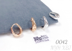 Simple versatile champagne gold and silver hoop earrings