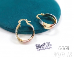 Double layer colored gold plated earrings