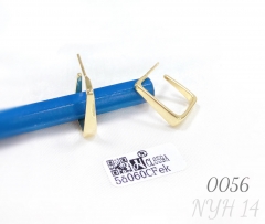 Personalized square 14k gold-plated hoop earrings