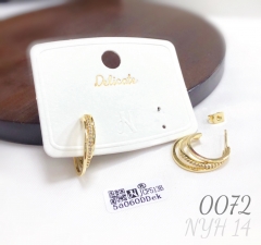 Irregularly multi-semi-circular gold-plated earrings