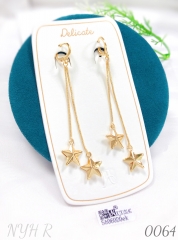 Niche design, minimalist five-pointed star tassel fashion earrings