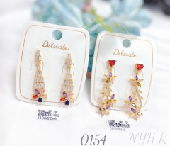 Elegant Colored Zircon Drop Earrings for Women